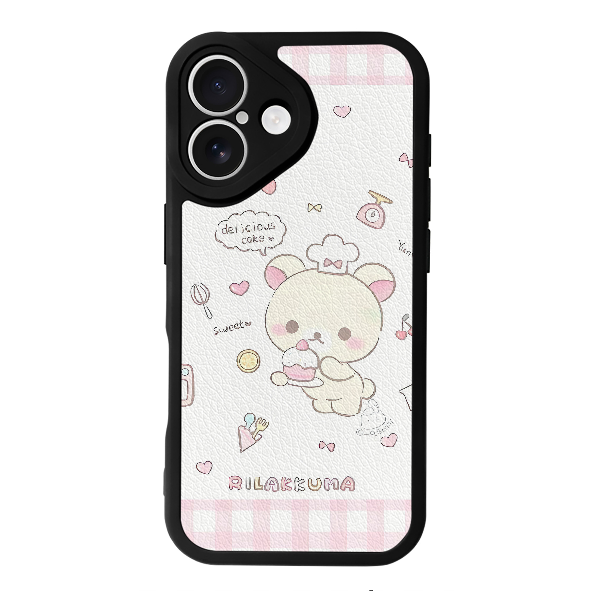 （画像用） リラックマ リラックマ キイロイトリ Rilakkuma Korilakkuma Kiiroitori 【iPhone 16シリーズ対応】シリコンスマホケース（レザー調） 材質：シリコン
